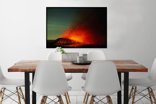 Affiche avec cadre Volcan à Hawaï - 90x60 cm