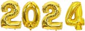 Folieballon 2024 Goud - Oud en Nieuw Versiering - Nieuwjaar Ballonnen - 2024 ballonnen