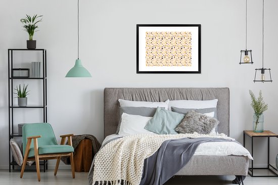 Fotolijst incl. Poster - Patroon - Terazzo - Structuur - 80x60 cm - Posterlijst