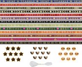Principessa Festival Ribbon Gold Paquet pour bracelets – 10 x 1 mètre Ruban Festival / Ruban d'amour / Ruban texte – Mélange d'or – 30 perles de ruban avec grand trou