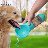 Honden Waterfles 520ml - 4 in 1 - Voeropslag 500ml - Draagbare Honden Drinkfles - Poepzak, Schep, Water en Foodbox-Multifunctioneel WaterFles