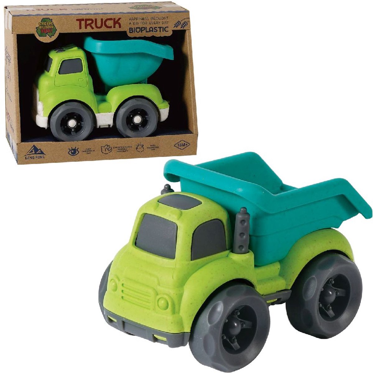 Bioplastic Kiepwagen 18 cm Groen