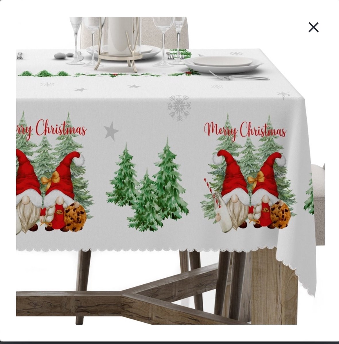 Kerst tafelkleed 140x200 cm Kerst decoratie Tafel Eettafel Rechthoekig bol