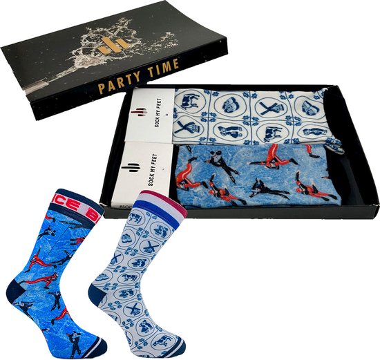 Sock My Feet geschenkdoos sokken heren 43 46 - cadeau voor man - duurzaam - naadloos - Holland Iceskating