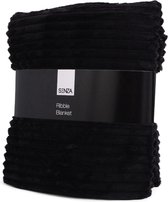 Tissu Senza Rib Design Plaid Noir
