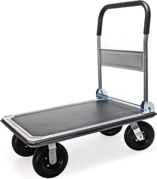 Plateauwagen 300kg Inklapbare Platformwagen Met Luchtbanden Antislip 