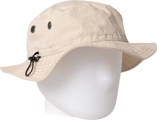 Safari bucket hat - mybuckethat - beige bucket hat - vissershoedje beige - katoen - zonnehoed - regenhoed - jungle hoed - omkeerbaar