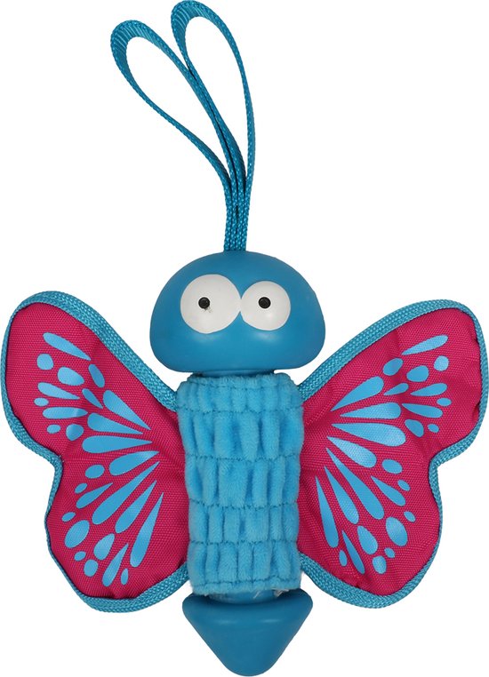 Hondenspeelgoed - Lilly rubberen vlinder - Kleur: Roze - Afmetingen: 27x20x7,5cm