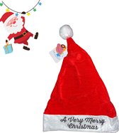 Chapeau de Père Noël unique – avec texte – Un très joyeux Noël ! - Vacances - Taille unique - Erreur - Rouge/ Wit - Uniek/Original