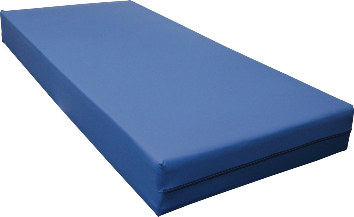 Nessa® 90x220 Zorgmatras Incontinentie - waterdichte Koudschuim matras c.a 17 cm Blauw