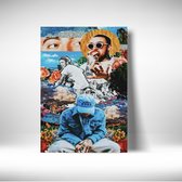 Mac Miller - metalen poster - exclusieve kunst - 40x60cm
