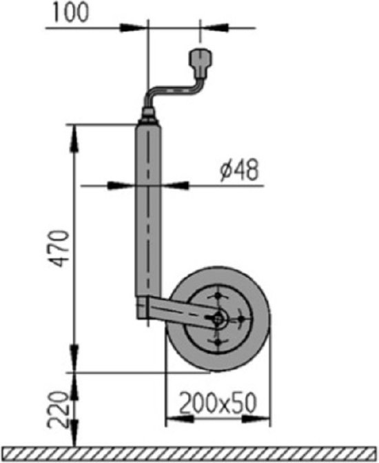 Al-ko neuswiel compact - rond 48mm - stalen velg - gegalvaniseerd - 1222434 van AL-KO — afbeelding 2
