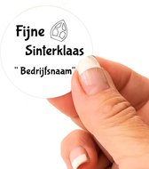 Stickers Fijne Sinterklaas wit glans 4cm 48 stuks- Bedrijfscadeautjes cadeau Gepersonaliseerd eigen naam