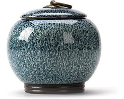 Luxe urn - 890ML - Urn - Keramiek - Voor huisdieren, honden, katten of menselijk as - Blauw - Urnen
