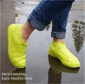 Siliconen overschoenen tegen de regen - Geel Laag - Herbruikbare waterdichte covers - Sneaker en schoen beschermers - antislip - 2 paar - Medium