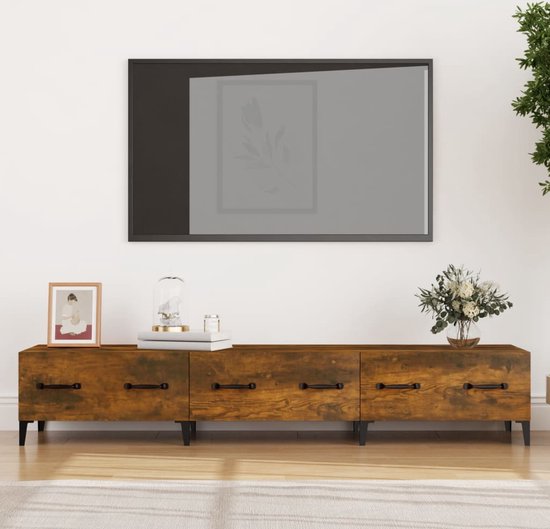 The Living Store Modern TV-meubel - Mediakast 150x34.5x30 cm - Gerookt Eiken