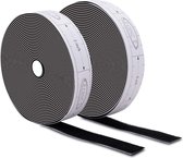 zelfklevend klittenband zwart 6m inclusief liniaal druktape in cm en inch voor eenvoudig snijden, haakband binnen en buiten voor alle schone oppervlakken, kunststof, hout, porselein