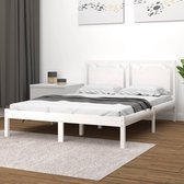 The Living Store Bedframe Massief Grenenhout - 205.5 x 155.5 x 31 cm - Wit