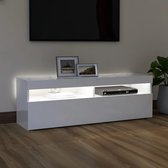 The Living Store TV-meubel - Hoogglans wit - 120 x 35 x 40 cm - Met RGB LED-verlichting - Montage vereist