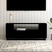 The Living Store tv-meubel klassieke stijl - 120 x 35 x 48 cm - zwart - bewerkt hout