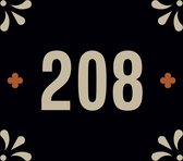Huisnummerbord nummer 208 | Huisnummer 208 |Zwart huisnummerbordje Dibond | Luxe huisnummerbord