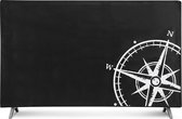 hoes compatibel met 49-50" TV - Beschermhoes voor televisie - Schermafdekking voor TV in wit/zwart - Vintage Kompas
