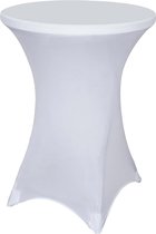 stretch bartafelhoezen, tafelkleed van elastaan, diameter 80-85 cm x 110 cm, ronde hoes voor bartafels, tafelkleed, wit