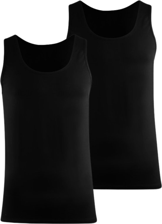 BOXR Underwear - Tanktop Heren - Singlet Heren - Bamboe Hemden Heren - 2-Pack - Zwart - L - Onderhemd Heren - Bamboe Hemden voor Mannen