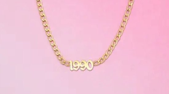 Armband - Jaartal - Geboortejaar - Goudkleurig - 1990