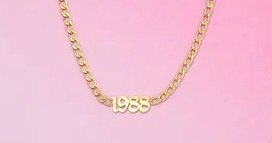 Armband - Jaartal - Geboortejaar - Goudkleurig - 1988