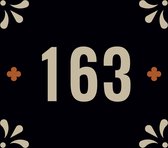 Huisnummerbord nummer 163 | Huisnummer 163 |Zwart huisnummerbordje Dibond | Luxe huisnummerbord