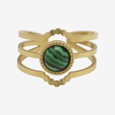 Essenza Green Stone Ring Gold