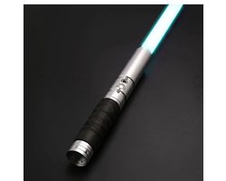 Happyment Lightsaber - 12 Kleuren Licht - Dueling Saber - Cosplay - Draadloos en Oplaadbaar - Metalen Handvat - Zilver