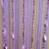 Rideau de porte avec perles 100x200cm Boutons transparents Décoration Cloison de séparation Fenêtre Moustiquaire Polyester Violet 100_x_200_cm
