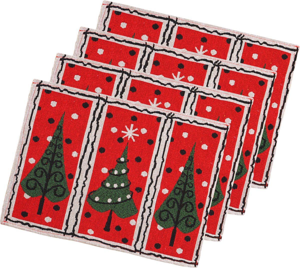 Kerst Placemats Kerst Tafelkleed Kerst Tafeldecoratie Kerst tafellaken Kerstdecoratie Kerstversiering 4 Stuks - Duurzaam