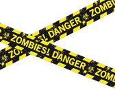 Markeerlint/afzetlint - Zombies danger - 6 meter - zwart/geel - kunststof