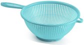 Plasticforte Keuken vergiet/zeef - kunststof - Dia 24 cm x Hoogte 11 cm - blauw