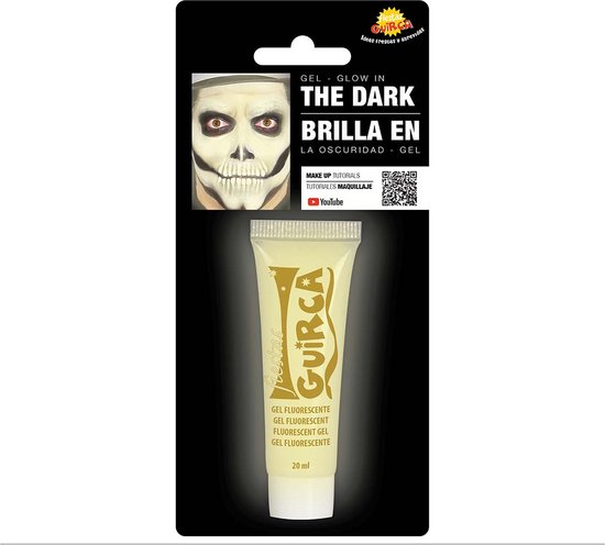 Fiestas Glow in the Dark peinture/maquillage pour le visage tube 20 ml - 2x  - Gel