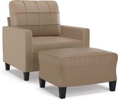 vidaXL-Fauteuil-met-voetenbank-60-cm-kunstleer-cappuccinokleurig