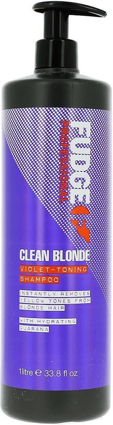 Fudge Clean Blonde zilvershampoo met pomp - 1000 ml - Fudge
