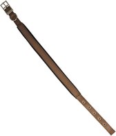 Nylon halsband 'SP' dubbel 25 mm x 65 cm, bruin.