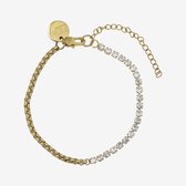 Essenza Round Chain White Stones Bracelet Gold