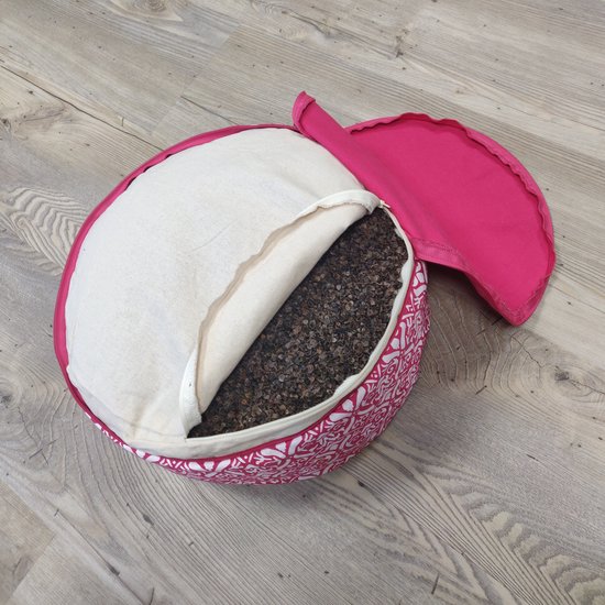 Om Namaste XL Design Meditatiekussen Zitkussen Rond - Roze met Wit - XL van Om Namaste — afbeelding 2