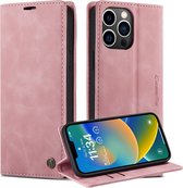 Caseme Retro Wallet Case hoesje voor iPhone 14 Pro - roze