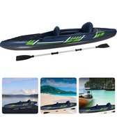 Cheqo® Kayak Cruiser - 2 persoons - 342cm - Groen - 0.48 mm - Max. 160 kg - Opblaasbaar - Peddel van 225 cm - Roeispaan - Met Grijpkoord - Met Pomp - Incl. Reparatiesetje - Kajak