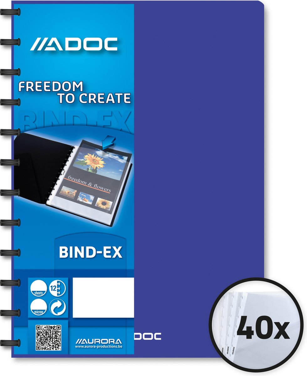 Adoc Bind-Ex Standaard A4 Showmap 40 hoezen Blauw