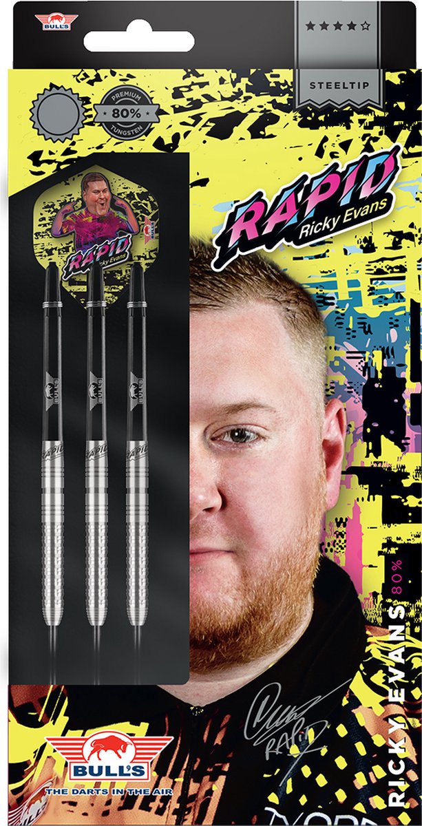 Bull's Ricky Evans - 80% Tungsten Dartpijlen - 23 gram van Bull's — afbeelding 4