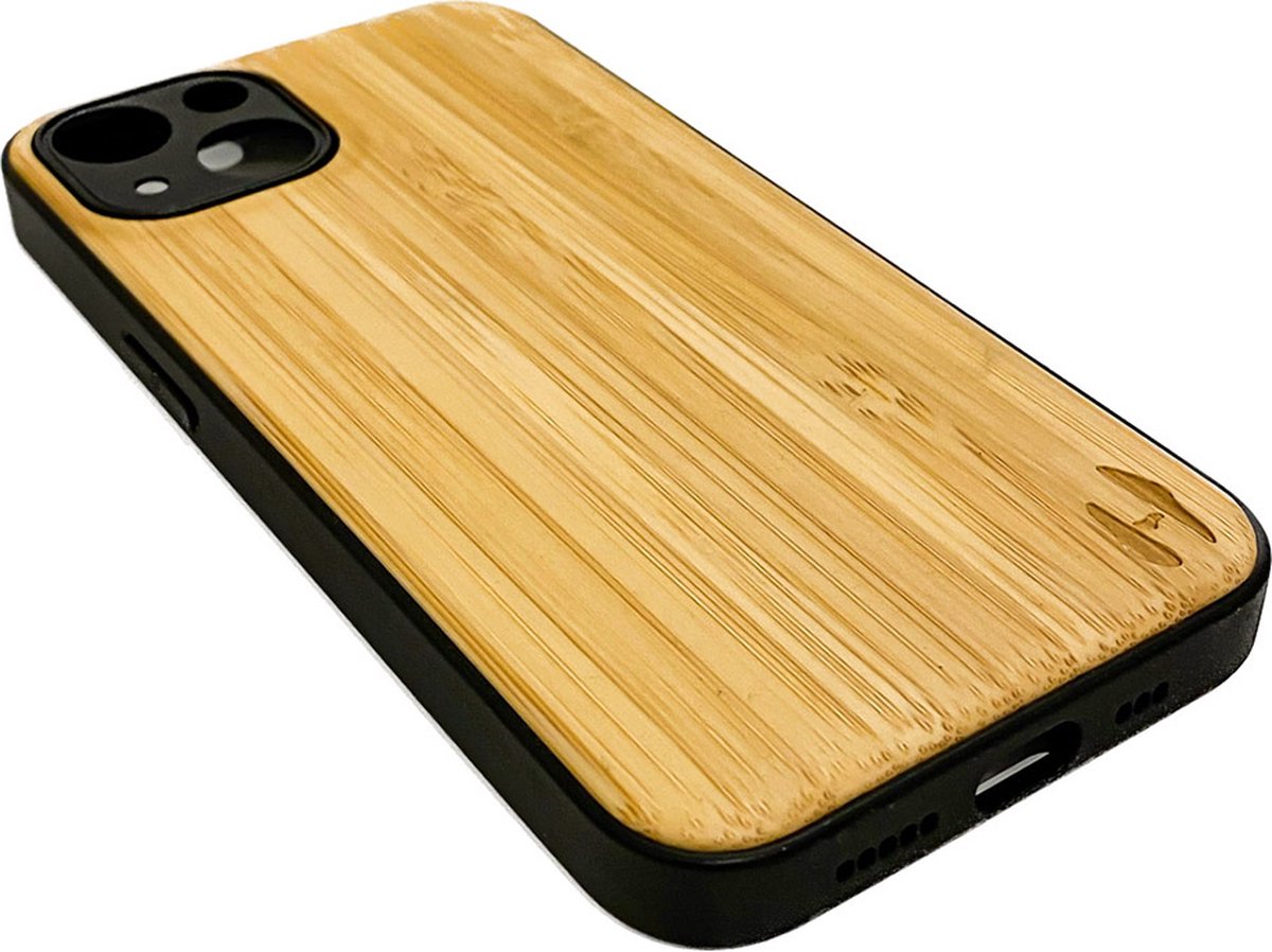 Hoentjen Creatie, Houten TPU case - iPhone 14 plus Noten