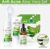 CL CHLIN® Aloevera Acne verzorging set - Gezichtsverzorging - acne verwijderen set - gezichtsborstel - face wash voor dames en mannen, jongens en meisjes - vitamine C serum - anti acne - acne - anti puisjes - acne creme - pimple patch - puisten