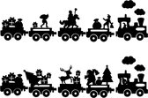 Houtvanappel - Raamfolie sinterklaas - Raamfolie kerst - statisch - herbruikbaar - raamstickers - hout van appel - sinterklaas - kerst - kerstmis - sinterklaas stickers - versiering - kerst stickers - raamhuisjes - pakjestrein - treinen - trein